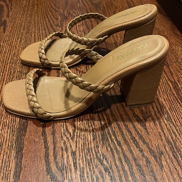 Kaanas Binjai double braid brown heeled sandals size 8 NEW WITHOUT BOX - Picture 4 of 6